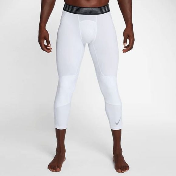 NEW Men s Size 3X Large NIKE Dry Tight 3QT Bball Basketball Pant White 880825 10 Pants